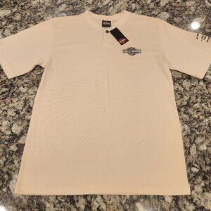 Vintage Harley Davidson Shirt Mens L Thermal Henley Atlantic City 2005 NWT NOS